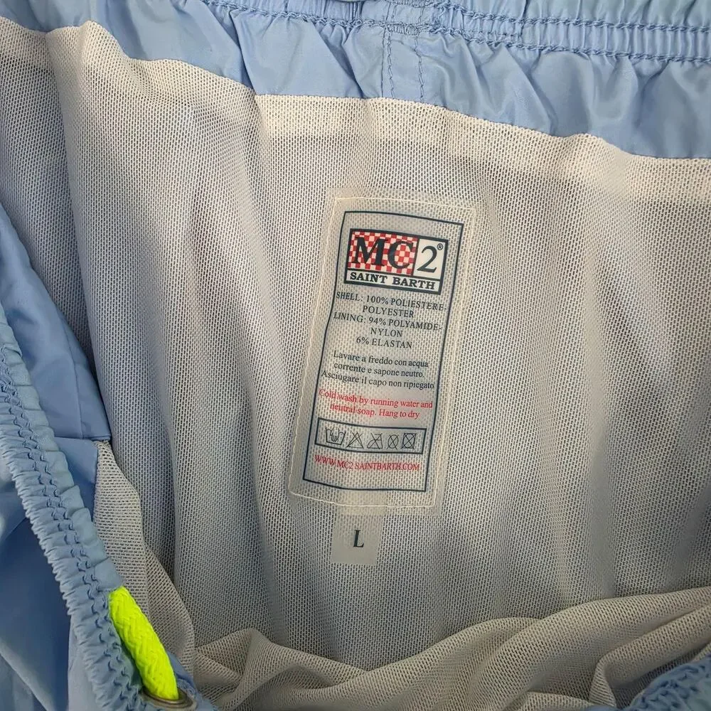 MC2 Saint Barth Swim Shorts Men Large Pantone Bonnie Blue Trunks Beach Summer